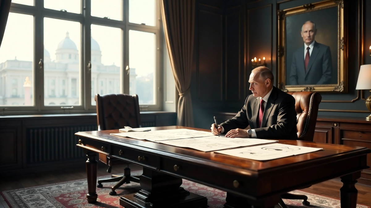 Putins geheime Pläne: Einblicke in die Zukunft Russlands, Grinsen und Karten